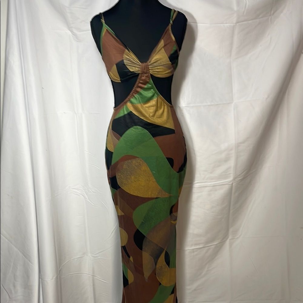 SHEIN Multicolor Cutout Maxi Dress